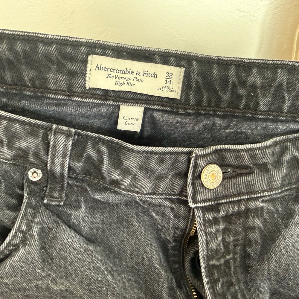 Abercrombie & Fitch Black Flare Jeans - Picture 2 of 6